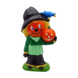 Vintage Macky Mold Scarecrow Figurine Halloween Fall Decor 10.25"